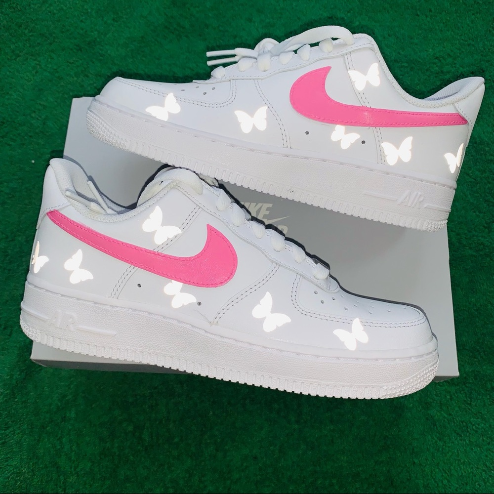 Custom pink/reflective AF1